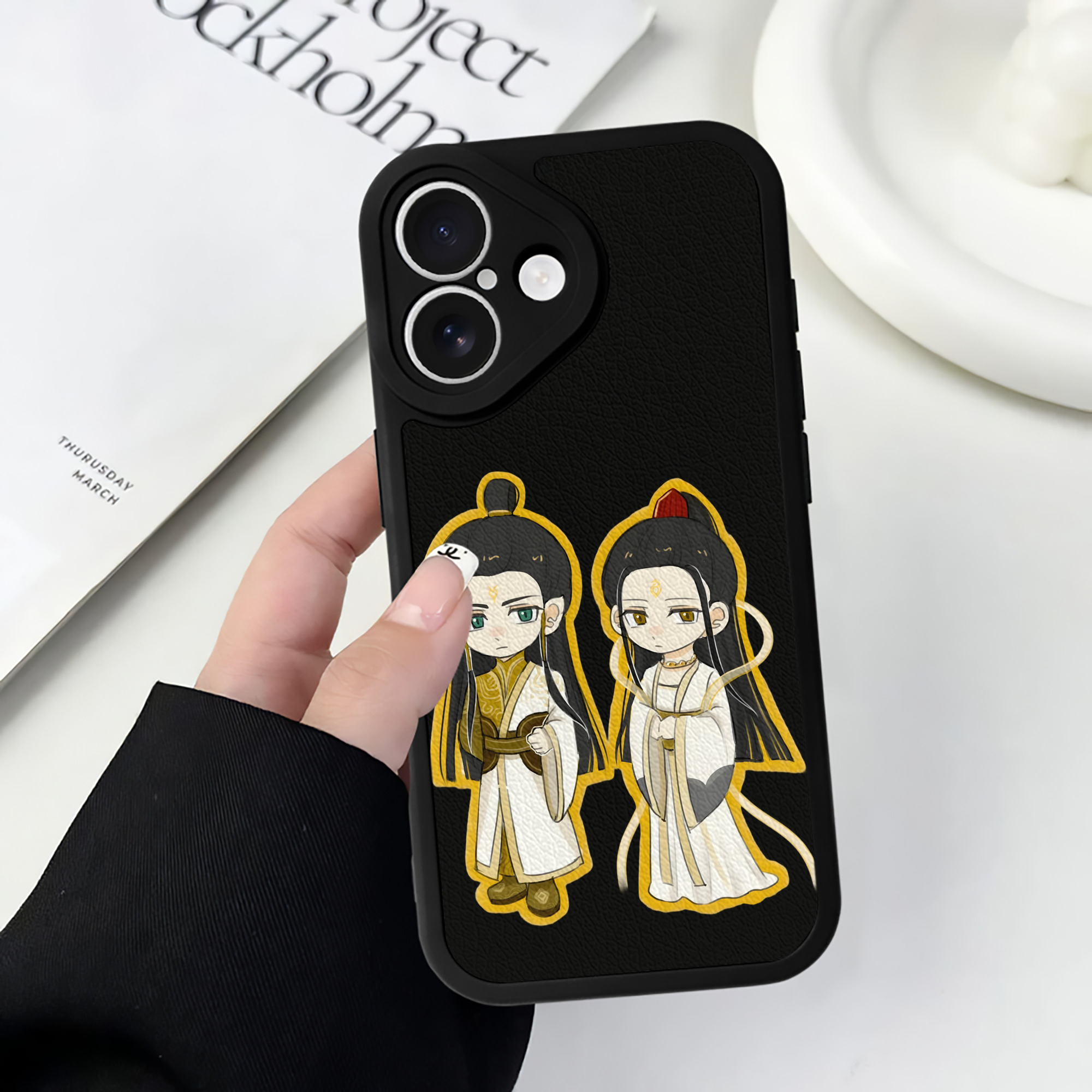 （画像用） Ne Zha 2 ナタ 魔童の大暴れ 【iPhone 16シリーズ対応】シリコンスマホケース（レザー調） 材質：シリコン